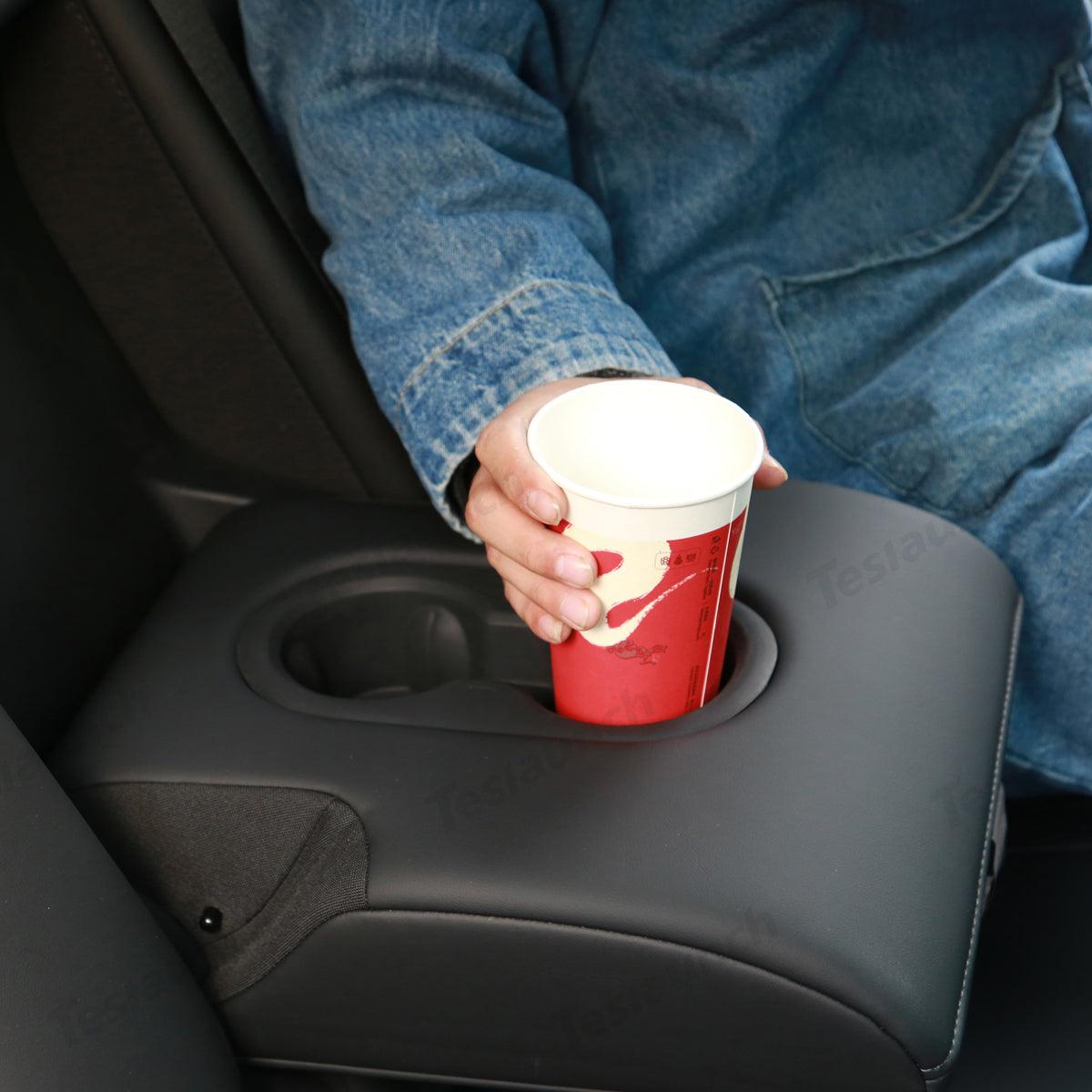 Tesla Model Y Juniper 2025+ Rear Seat Non-slip Cup Holder Silicone Insert Tray - Evooor