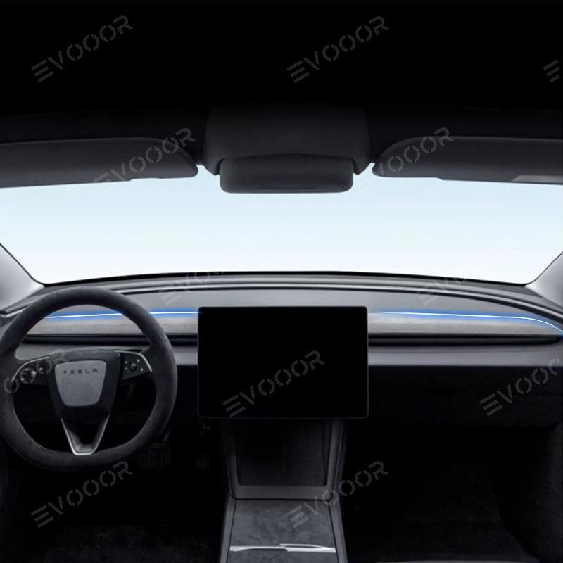 2024 Model 3 Highland Alcantara Dashboard Fabric Decorative Sticker Cover For Tesla - Evooor