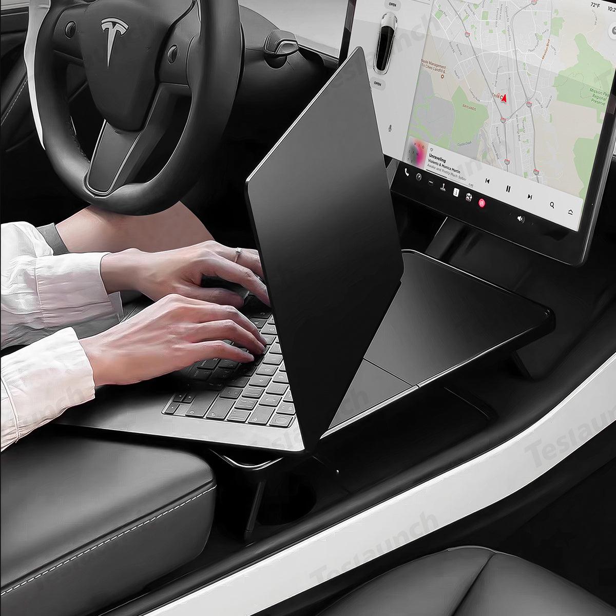 Multi-functional Foldable Desk – Center Console Mount for Tesla Model Y Juniper 2025+ - Evooor