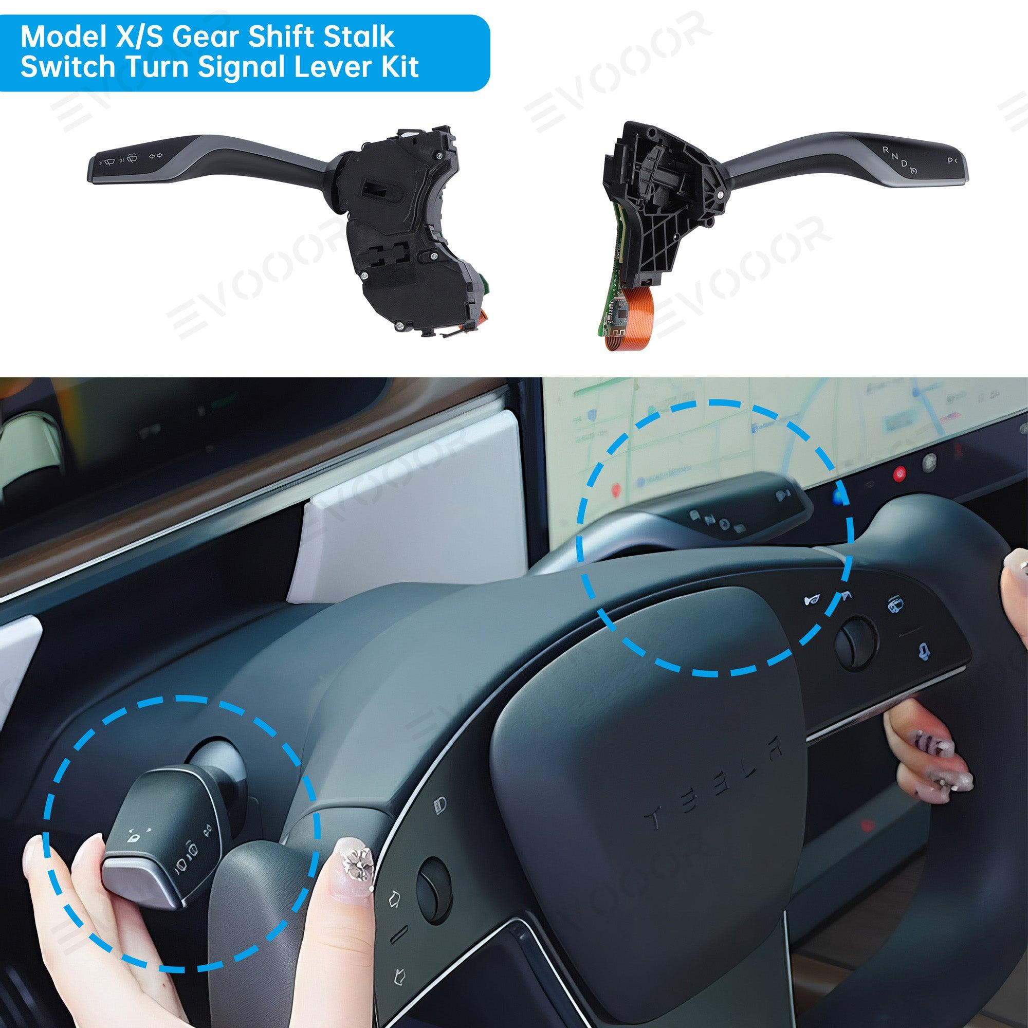 Model X/S OEM Style Gear Shift Stalk Switch Turn Signal Lever Kit for Tesla - Evooor