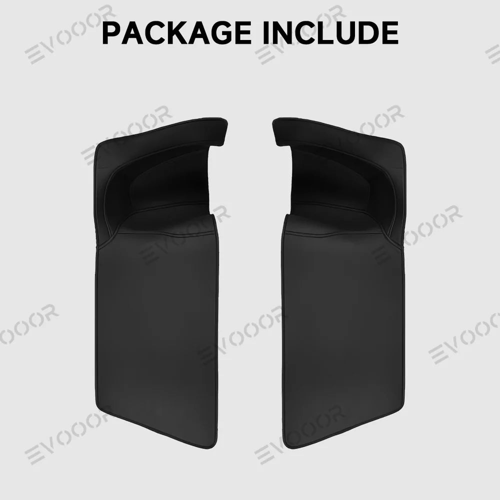 Protections latérales de coffre arrière en cuir Napa–Ensemble de 2 pièces pour une protection longue durée Tesla Model Y Juniper 2025+