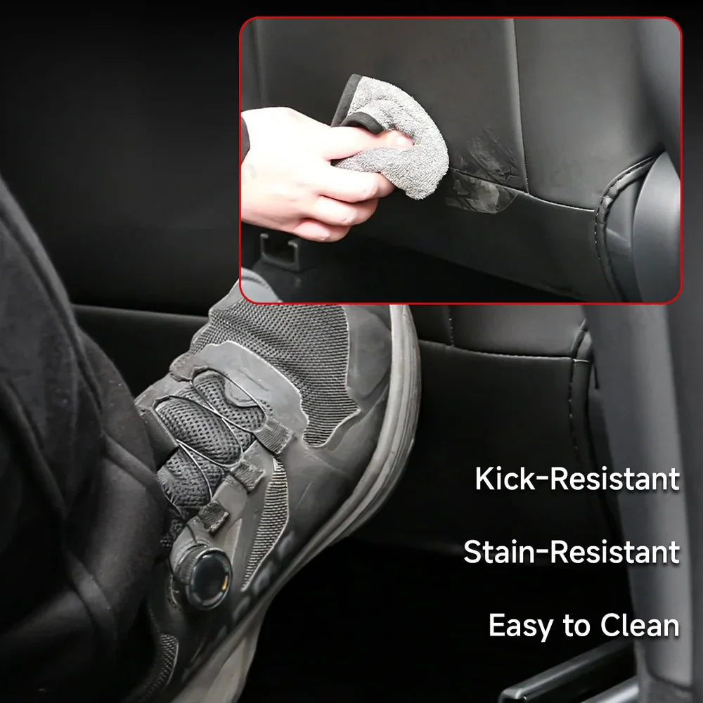 Leather Kick Mat Seat Back Protector for Tesla Model Y Juniper 2025+ - Evooor