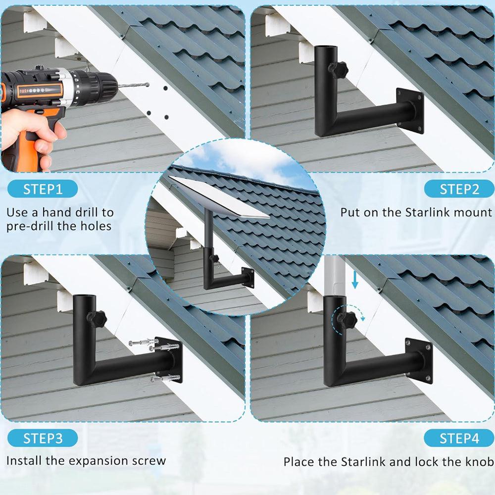 Starlink Gen 2 Right Angle Wall Mount Bracket - Easy Installation for Better Signal Reception - Evooor