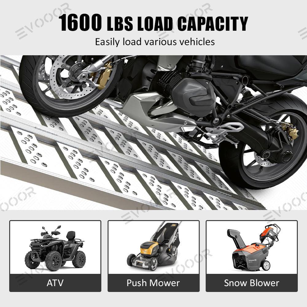 Full-Width Aluminum Tri-Fold Ramps with Load Straps for Tesla Cybertruck - Evooor