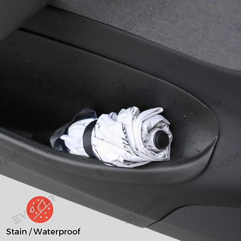 Teljes lefedettségű ajtótároló rendszerező – Vízálló és szennyeződésálló Tesla Model Y Juniper 2025+ modellhez