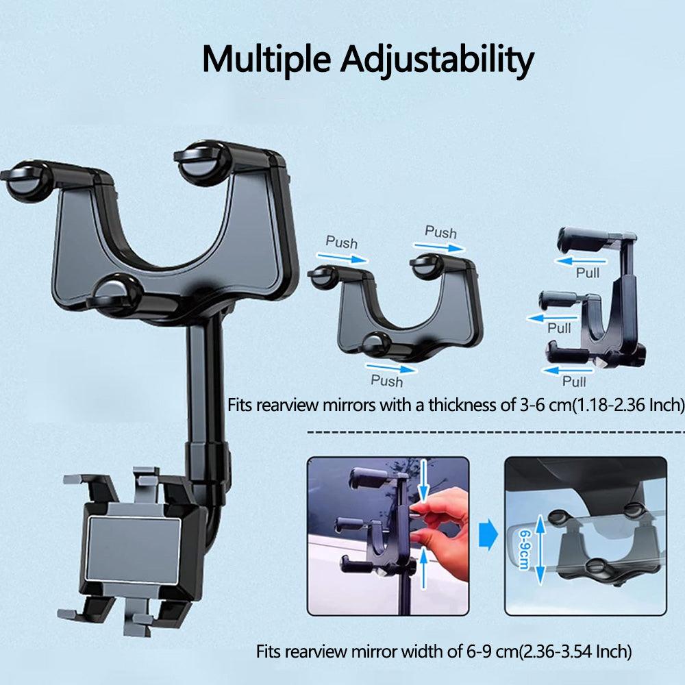 Universal Adjustable Rearview Mirror Phone Mount - Evooor