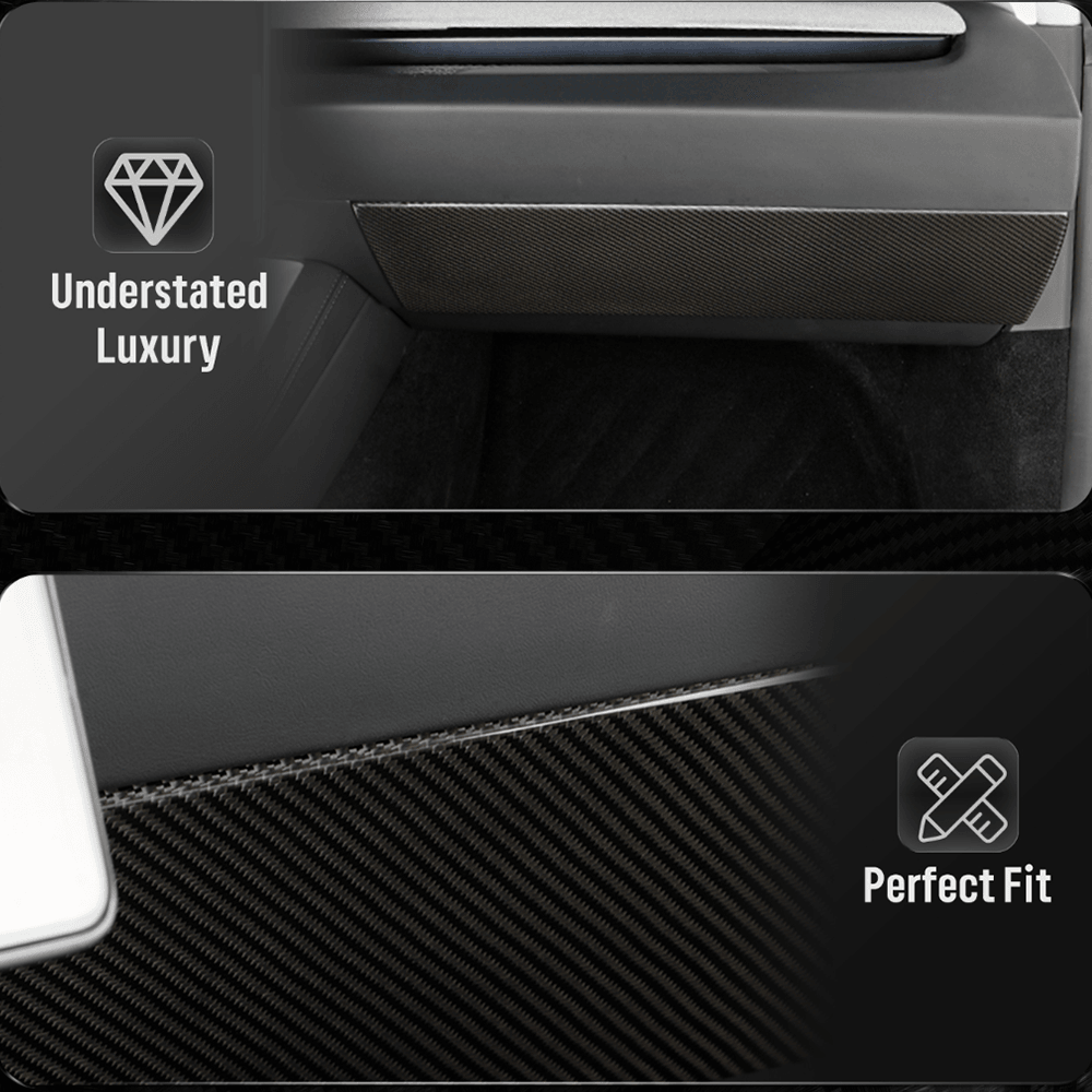 Carbon Fiber Glove Box Panel Cover for Tesla Model 3 - Upgrade Your Interior with Style - Evooor