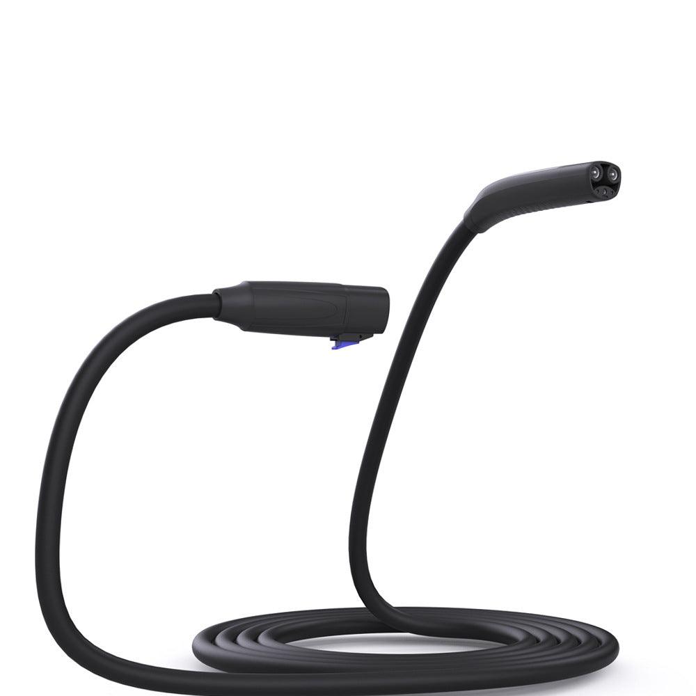 Electric Vehicle Charging Extension Cable with Convenient One-Button Switch for Tesla Models 3, Y, S, X - 16 Feet Length - Evooor