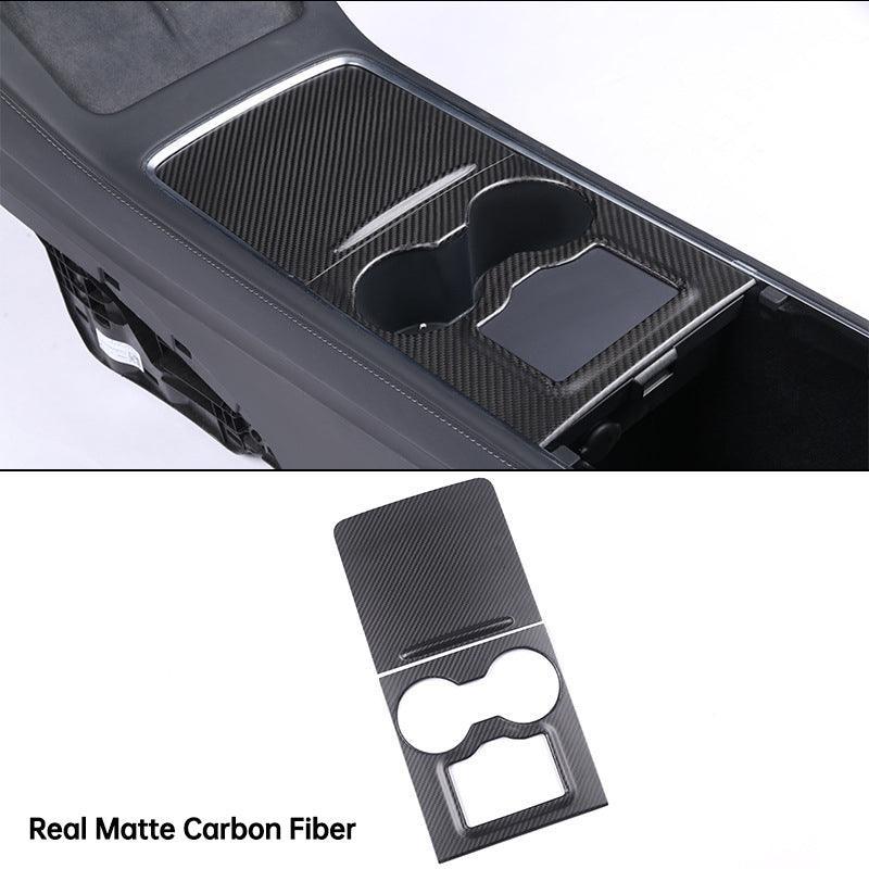 [Real Carbon Fiber] Model 3/Y Center Console Overlays With Key Card Slot (Gen. 2) for Tesla(2021-2023) - Evooor