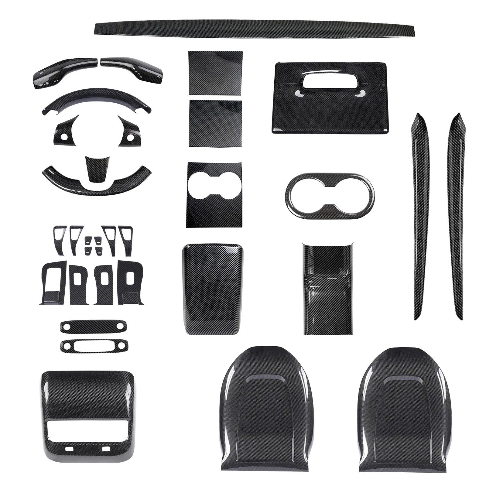 Premium Carbon Fiber Interior Trim Kit for Tesla Model 3 and Model Y - Upgrade Your Interior with High-Quality Wraps - Evooor