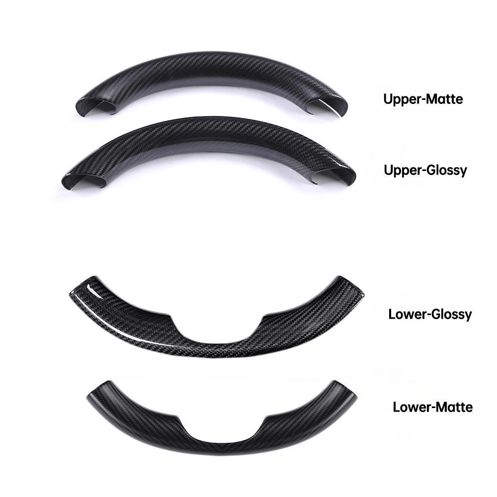 High-Quality Carbon Fiber Steering Wheel Cover Set for Tesla Model 3/Y - Upgrade Your Car's Look! - Evooor