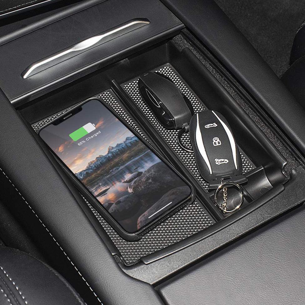 Organisateur de console centrale model S/X avec chargeur de téléphone sans fil pour Tesla (2016-2020)