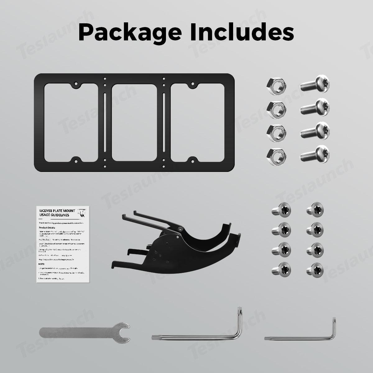 No-Drill Adjustable Front License Plate Mount for Tesla Model X (2021+) - Evooor