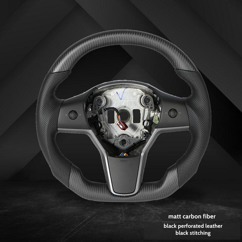 Performance Upgrade: Carbon Fiber Steering Wheel for Tesla Model 3/Y - Evooor