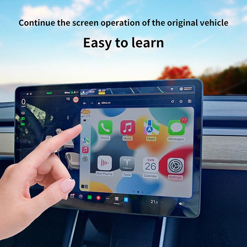 2024 Tesla Model 3/Y (2018-2024) Wirelessly Connect Apple Carplay on Tesla Main Screen ( iOS 10+/Android 11+) - Evooor