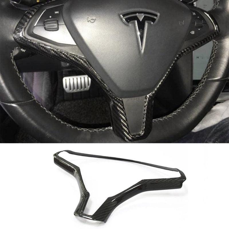[Real Carbon Fiber] Steering Wheel Frame Cover Trim for Tesla Model X/S - Evooor
