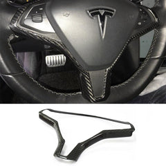 [Real Carbon Fiber] Steering Wheel Frame Cover Trim for Tesla Model X/S