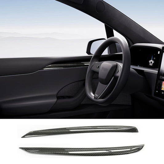 [Real Carbon Fiber] Door Trim Cover for Tesla Model x 2021+, Front Door Trim Cover / Glossy