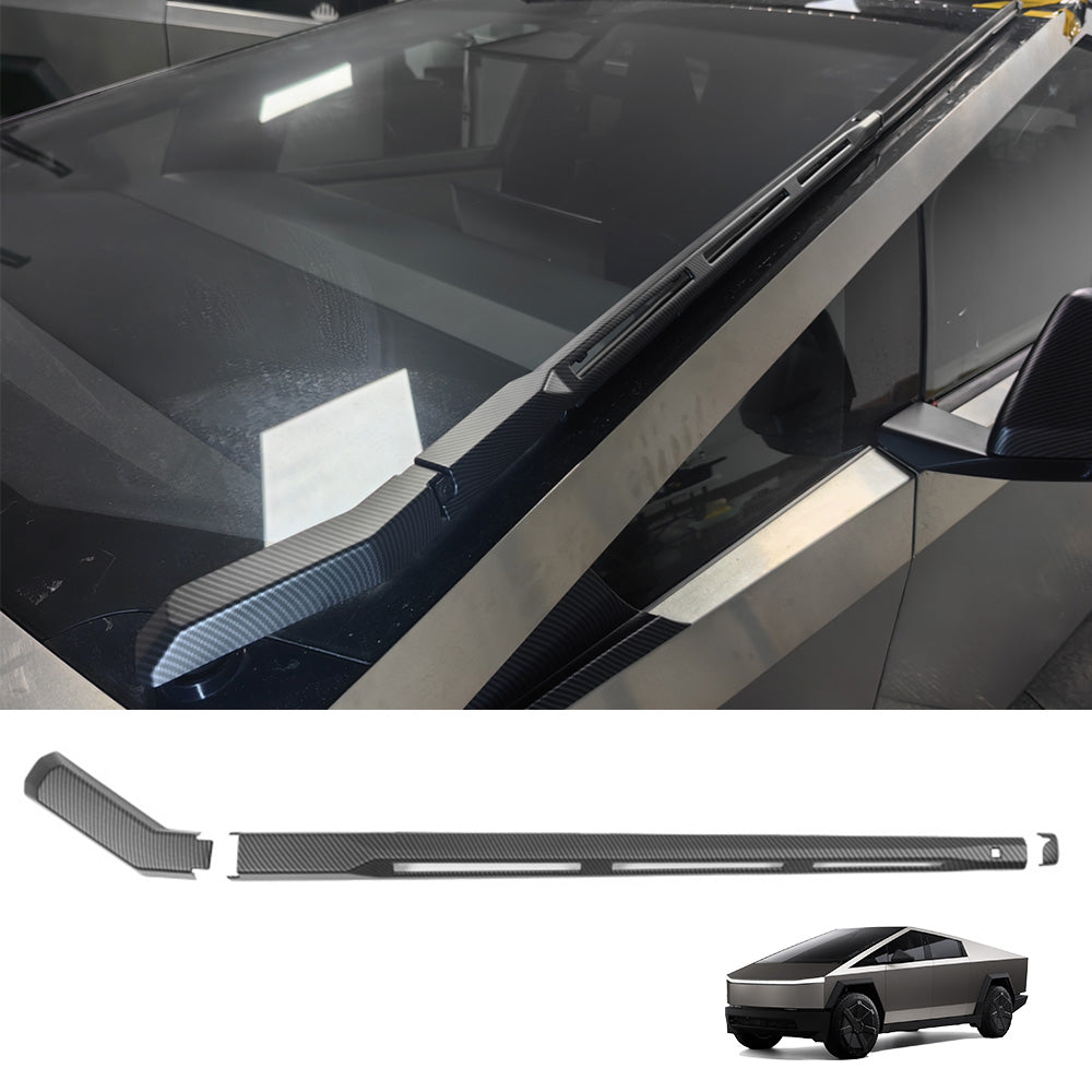 Windshield Wiper Covers (Carbon Fiber Pattern ABS) for Tesla Cybertruck