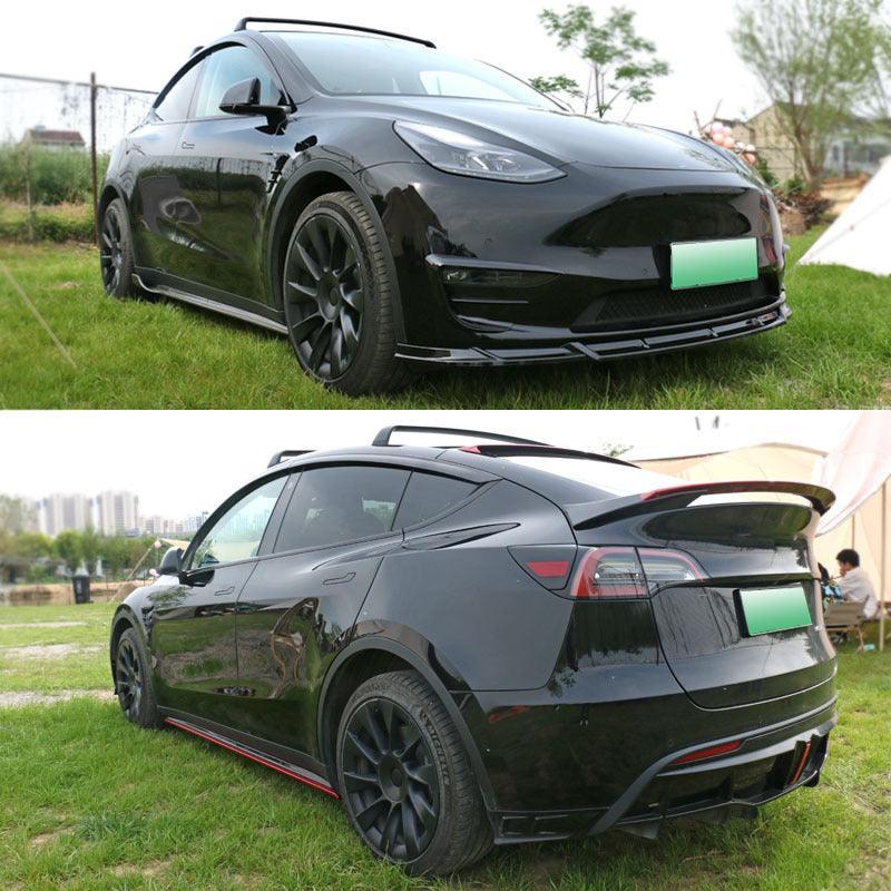 Tesla Model Y Side Skirts Set for Rear Lip Spoiler Enhancement (4 Pieces) - Compatible with Models 2020-2024 - Evooor