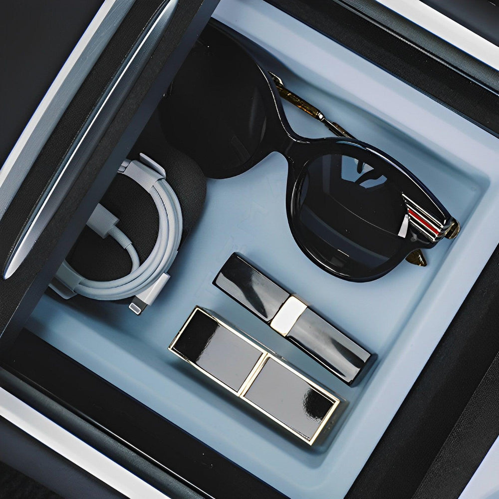 Model 3/Y Double-layer Organizer - Sliding Center Console Tray for Tesla(2021-2023) - Evooor