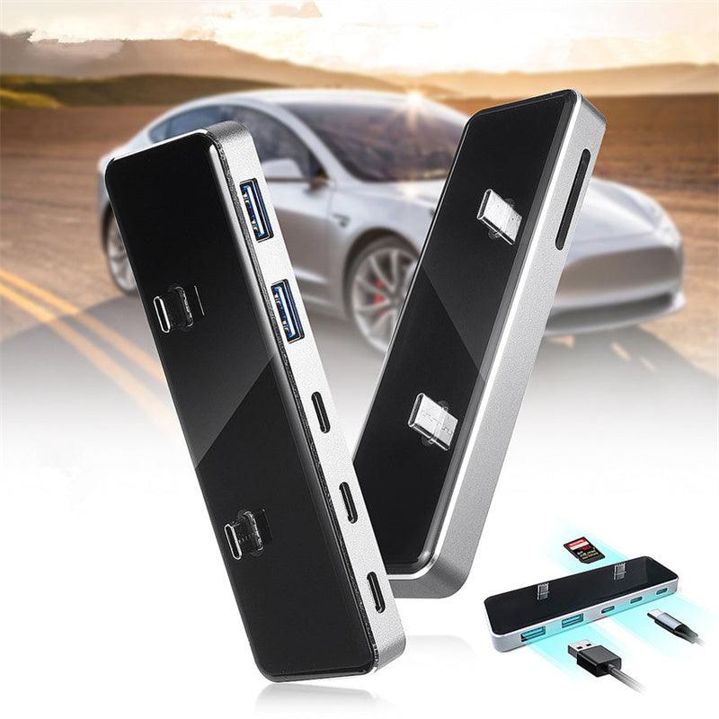 Tesla Model 3/Y Docking Station-6-in-1 USB Hub Expansion Adapter - Evooor