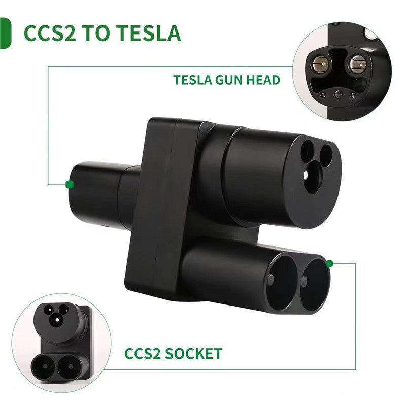 Electric Vehicle Charging Adapter Compatible with CCS2 to Tesla/NACS for Model 3, Model Y, Model S, and Model X - Evooor