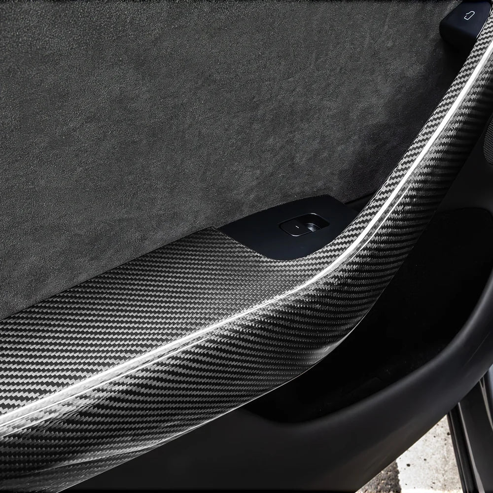 High-Quality Carbon Fiber Armrest Trims for Tesla Model Y Juniper 2025+ (Set of 4) - Evooor