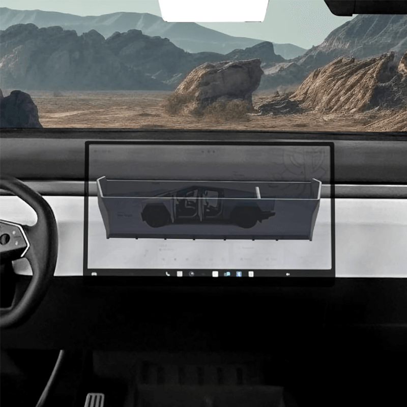 Silicone Center Console Behind Screen Storage Box for Cybertruck - Evooor