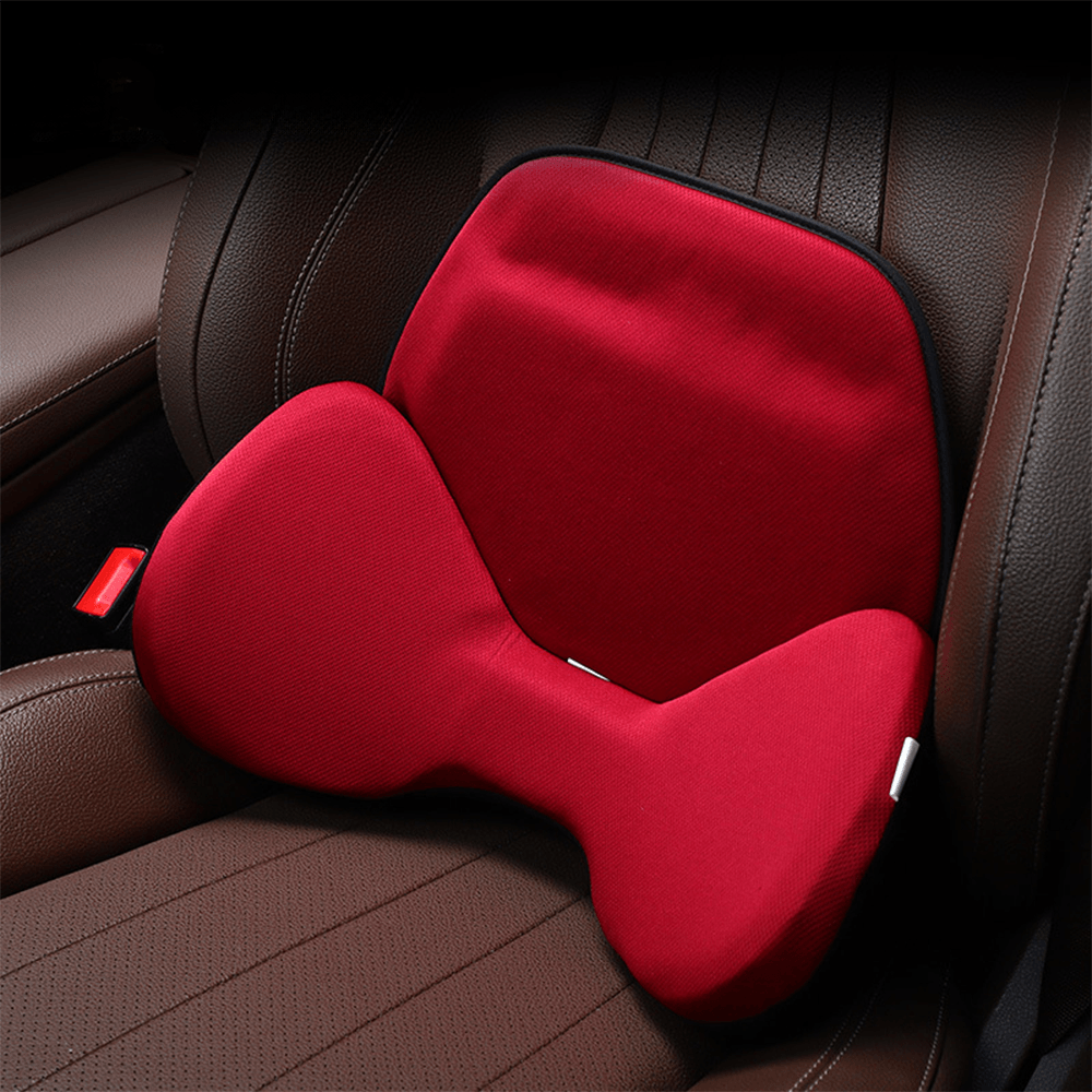 Breathable Lumbar Support Pillow with Ergonomic Ice Silk Cover - Universal Fit for Cars and Vehicles - Evooor