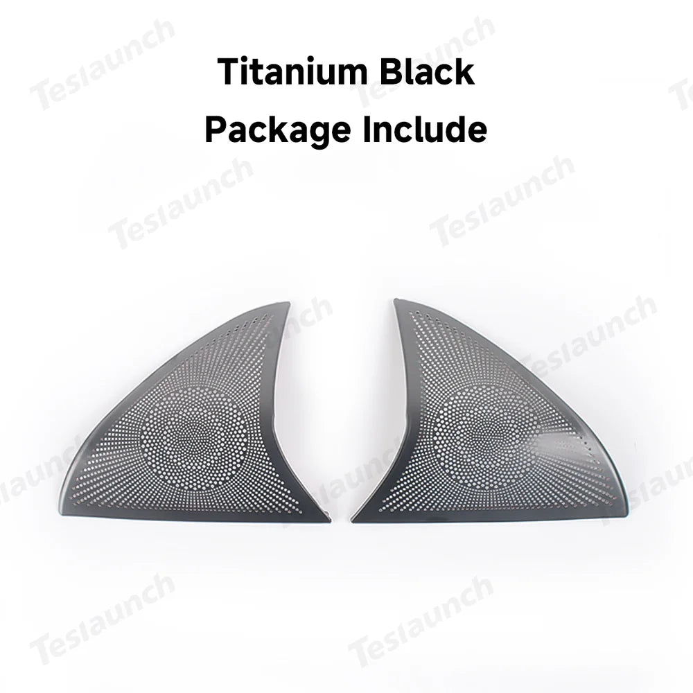 Tesla Model Y Juniper 2025+ Stainless Steel Triangle Front Door Speaker Grilles - Evooor