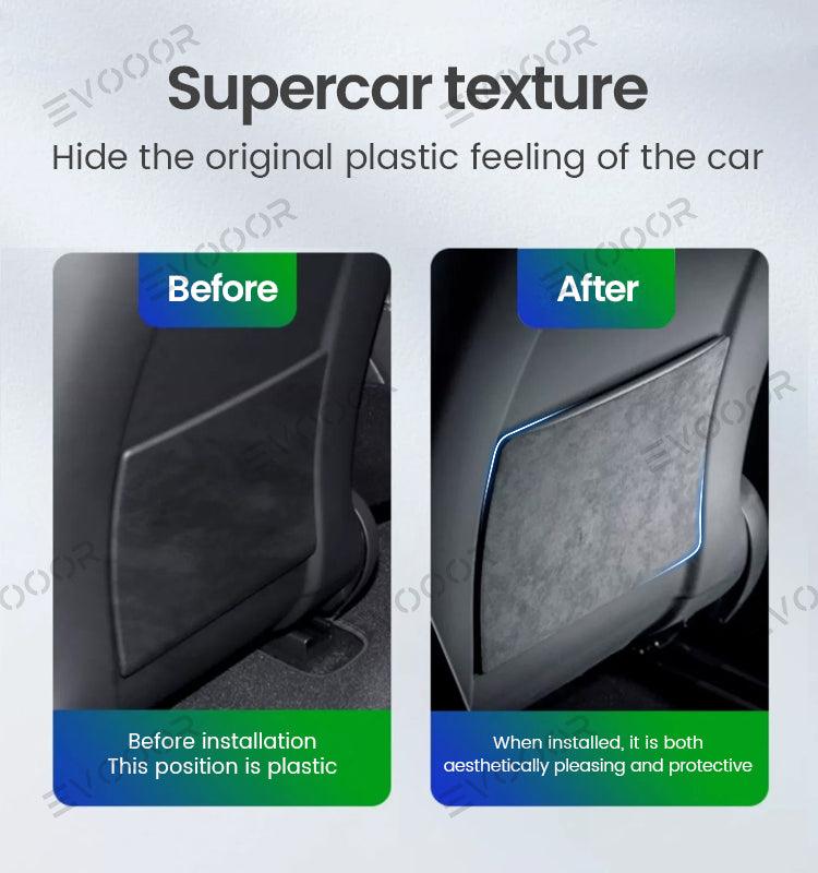 Tesla Alcantara Seat Back Anti-kick Sticker 2PCS For 2024 Model 3 Highland - Evooor