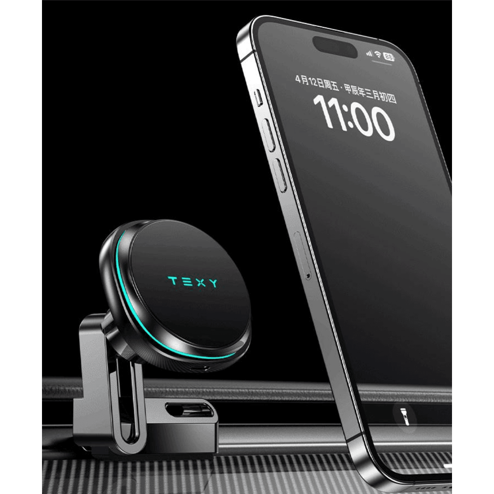 Magnetic Fast Charging Phone Holder for Tesla Model 3/Y - Air-Cooled Design for Left Hand Drive - Secure Attachment - Evooor