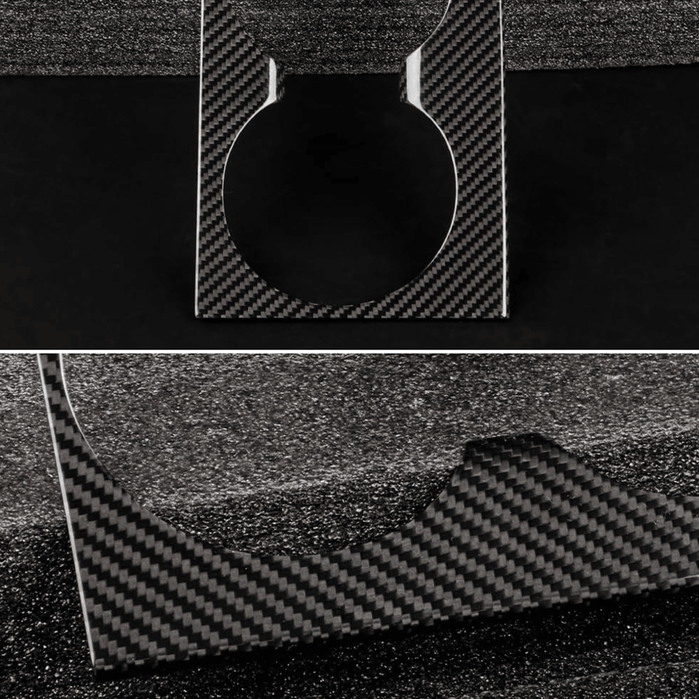 Carbon Fiber Cup Holder Cover for Tesla Model S/X - Premium Console Accessory for 2022 and Beyond - Evooor