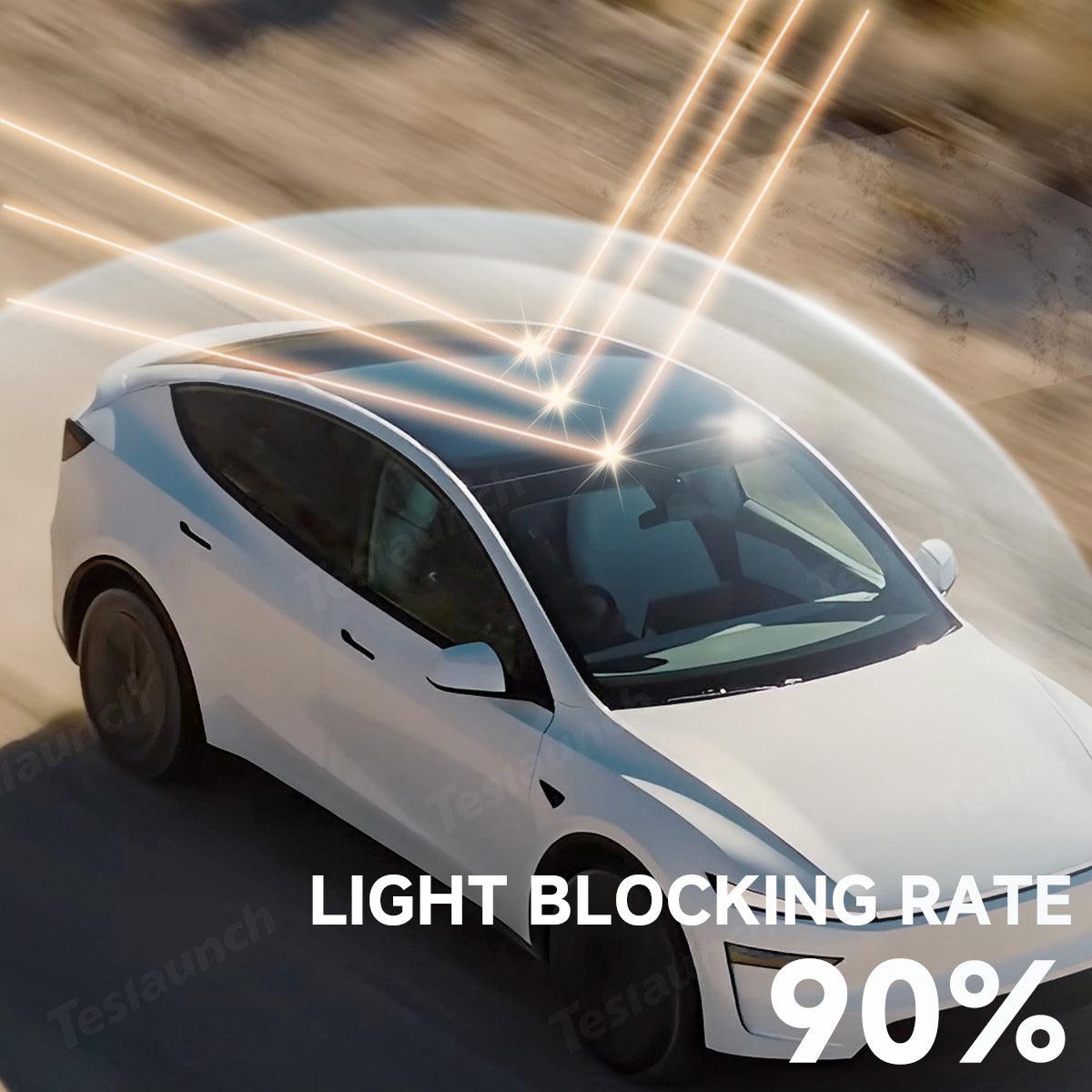 Split Nano Ice Crystal Glass Roof Sunshade for Tesla Model Y Juniper 2025+ - Evooor