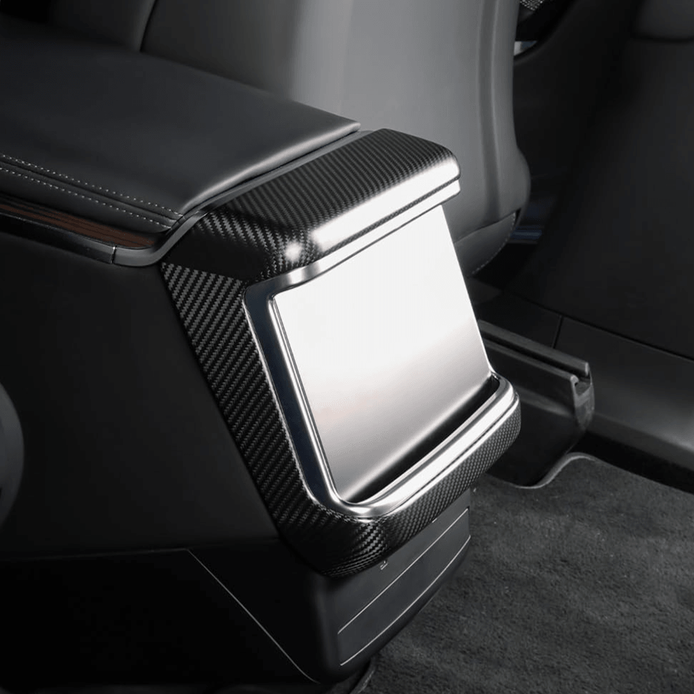 High-Quality Carbon Fiber Rear Air Conditioning Vent Cover for Tesla Model S/X 2022 and Beyond - Evooor