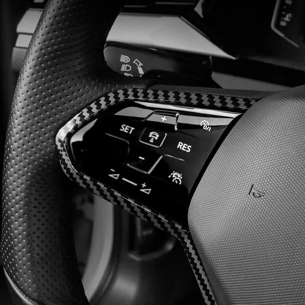 ABS Carbon Fiber Texture Steering Wheel Cover Trim Sticker For VW ID.3 - Evooor