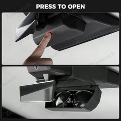 Behind Rearview Mirror Hidden Sunglasses Holder Organizer for Tesla Cybertruck