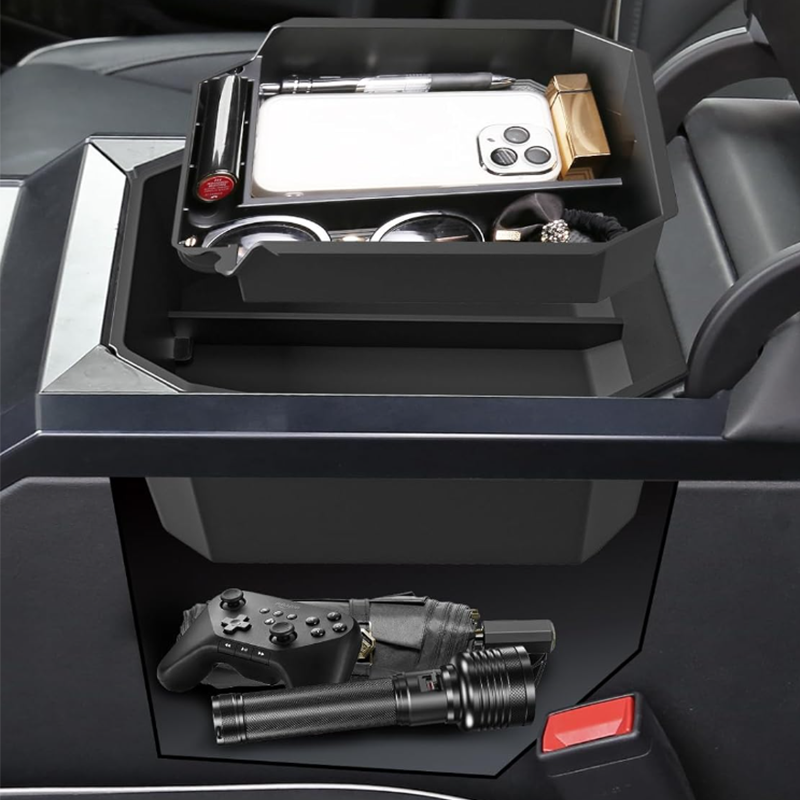 Double Layer Armrest Storage Box for Cybertruck - Evooor