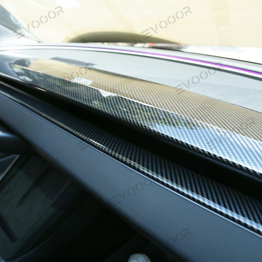 2024 Model 3 Highland Dashboard Cover (Carbon Fiber Pattern ABS) for Tesla(2PCS) - Evooor