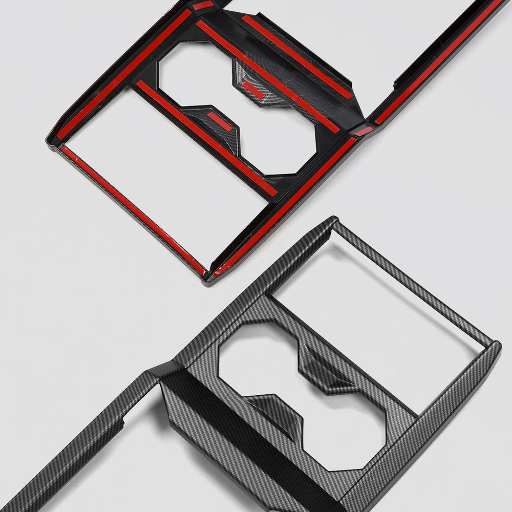 Carbon Fiber Style Center Console Cup Holder Panel Trim Cover for Tesla Cybertruck - Evooor