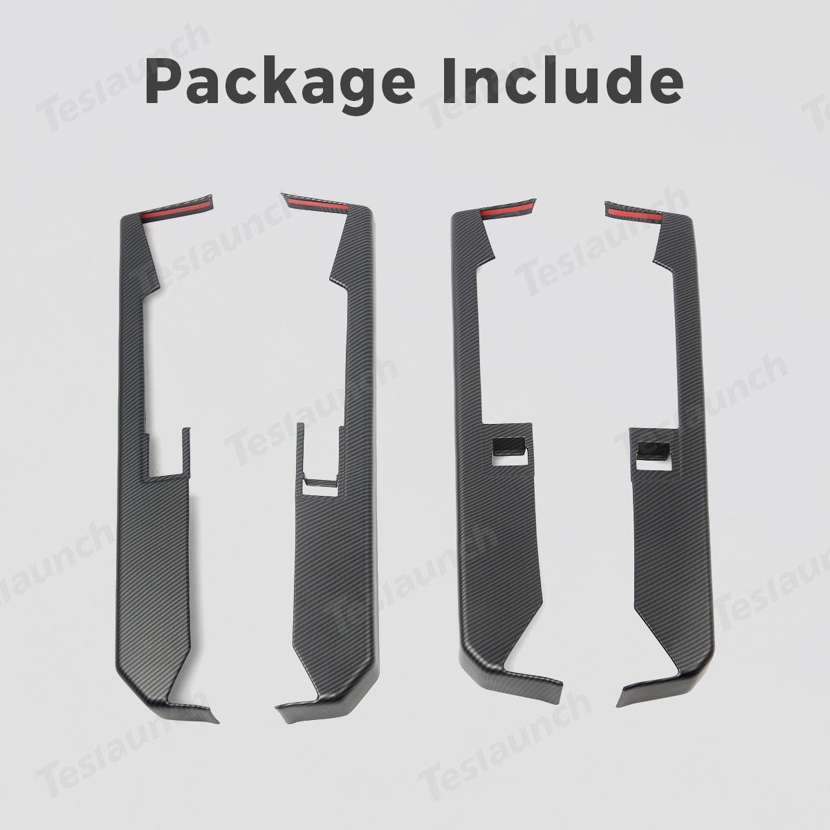 Carbon Fiber Pattern ABS Door Armrest Covers Set for Cybertruck - Front and Rear (4 Pieces) - Evooor