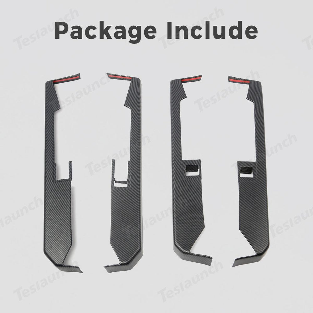Carbon Fiber Pattern ABS Door Armrest Covers Set for Cybertruck - Front and Rear (4 Pieces) - Evooor