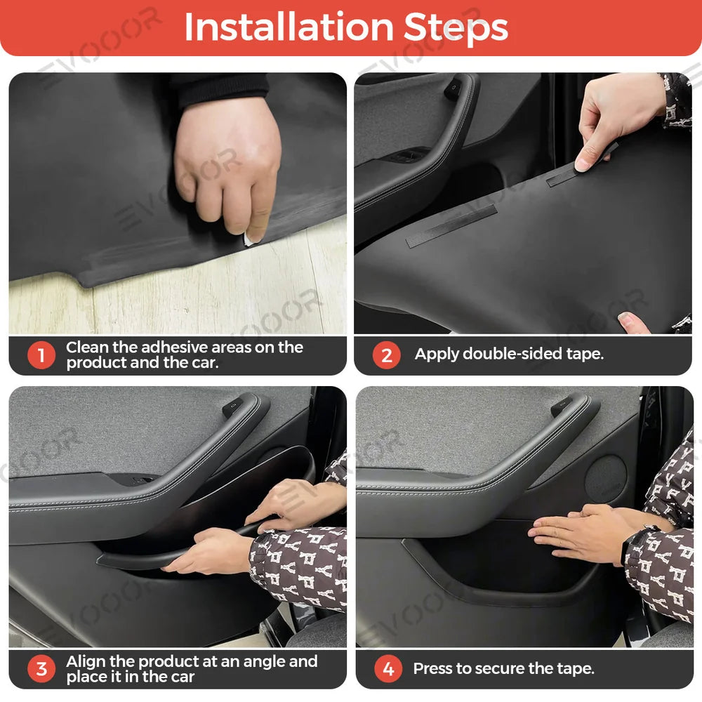 Teljes lefedettségű ajtótároló rendszerező – Vízálló és szennyeződésálló Tesla Model Y Juniper 2025+ modellhez