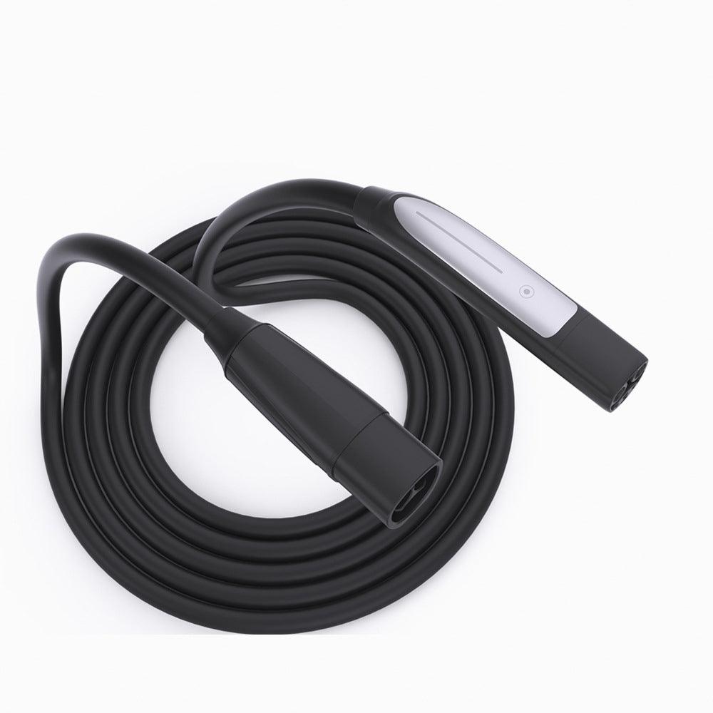 Electric Vehicle Charging Extension Cable with Convenient One-Button Switch for Tesla Models 3, Y, S, X - 16 Feet Length - Evooor