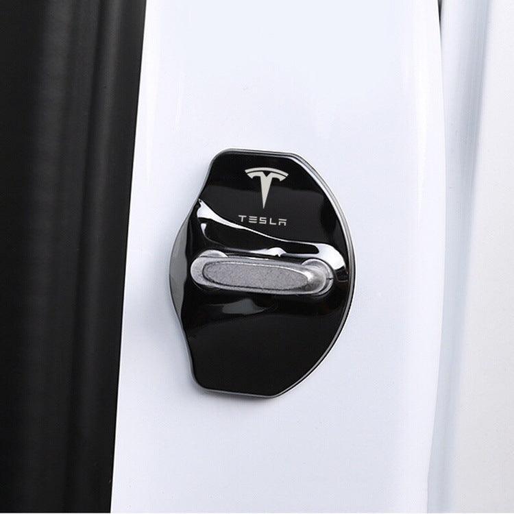 Tesla Door Latch Lock Cover Stainless Steel Protector For Model 3/Y/X/S (4pc) (2015-2023) - Evooor