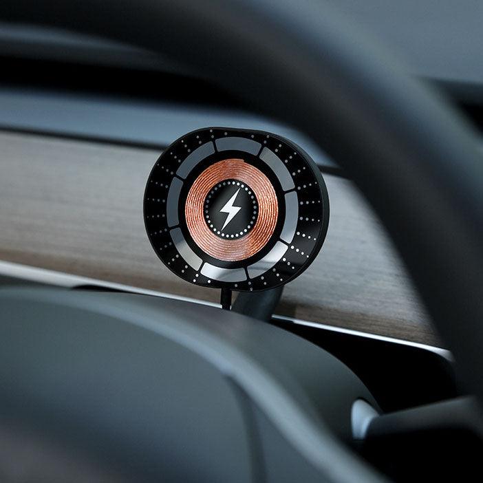 Magnetic Wireless Charger Mount for Tesla Model 3/Y | Magsafe Steering Wheel Phone Holder with Fast Charging (2017-2024) - Evooor