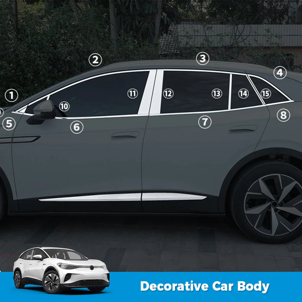 Stainless Steel Body Side/Window Trim Molding For VW ID.4 2021-2025 - Evooor