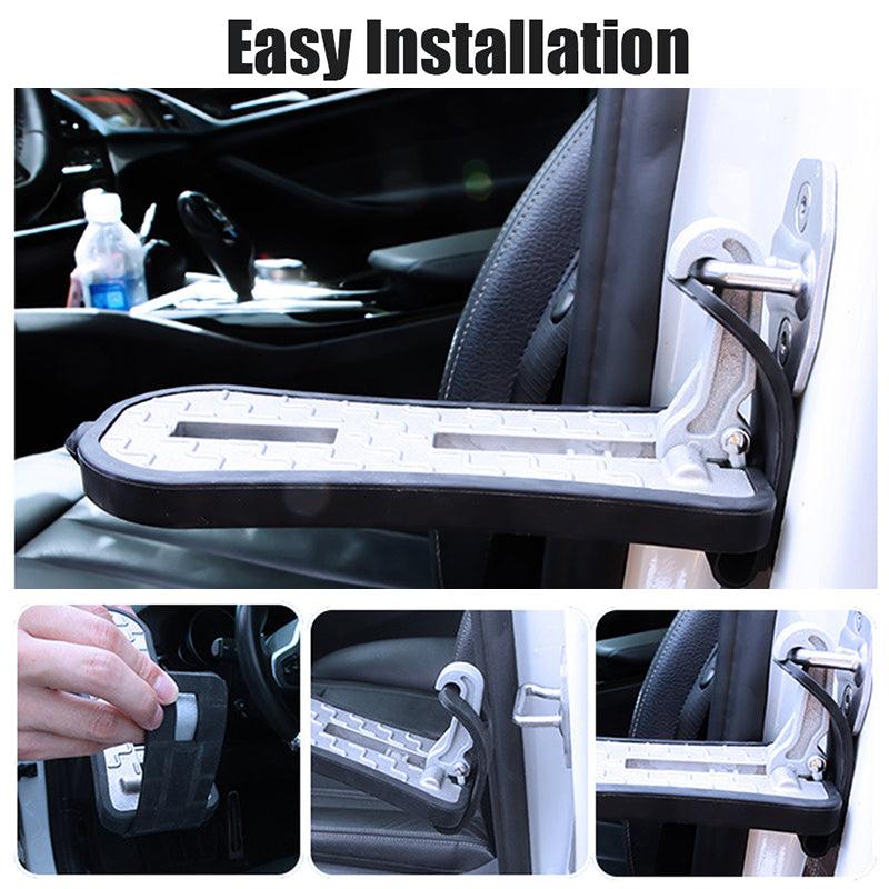 Tesla Model 3/Y/X/S Extended Car Door Step Foldable Car Roof Rack Step Universal Latch Hook Auxiliary Foot Pedal Aluminium Alloy Universal Fit - Evooor