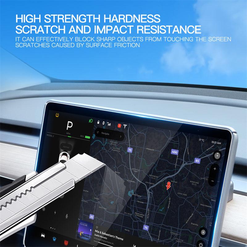 Model 3/Y Navigation Touchscreen Protector Cover-Tempered Glass Full Cover Glass Screen Protector For Tesla Center Console Screen - Evooor